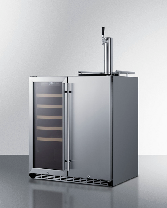 Summit 30" Wide Built-In Indoor/Outdoor Combination Wine Cellar/Kegerator Refrigerator Accessories Summit Appliance