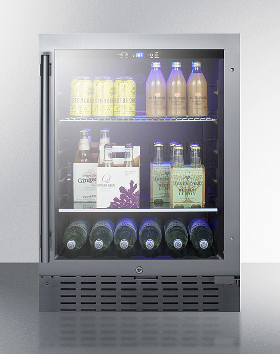 Summit 24" Wide Built-In Beverage Cooler Refrigerator Accessories Summit Appliance