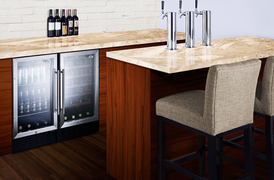 Summit 18" Wide Built-In Beverage Center, ADA Compliant Refrigerator Accessories Summit Appliance