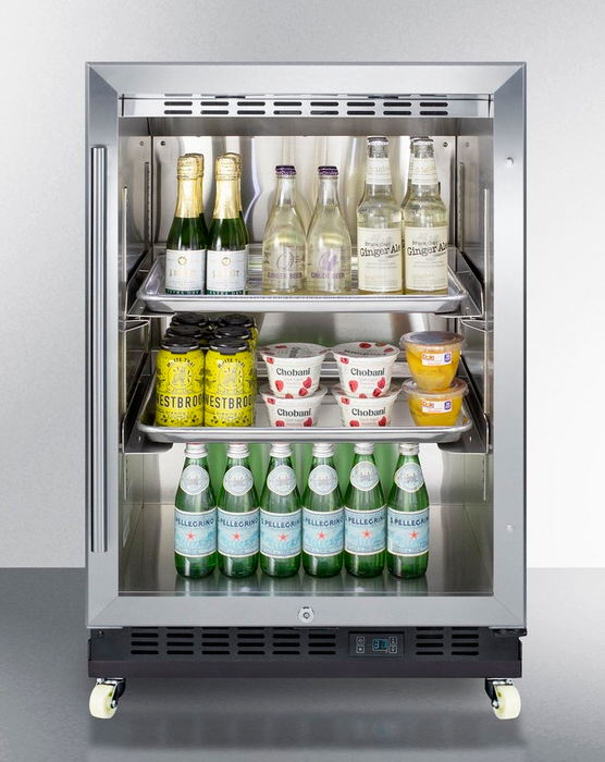 Summit 24" Wide Built-In Mini Reach-In Beverage Center with Dolly Refrigerator Accessories Summit Appliance