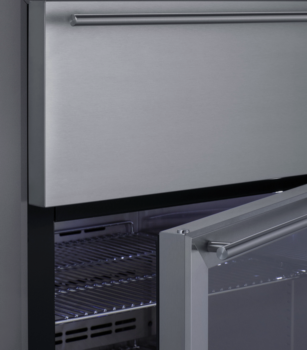 Summit 24" Wide Built-In Commercial Beverage Refrigerator With Top Drawer Refrigerator Accessories Summit Appliance