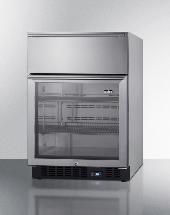 Summit 24" Wide Built-In Commercial Beverage Refrigerator With Top Drawer Refrigerator Accessories Summit Appliance