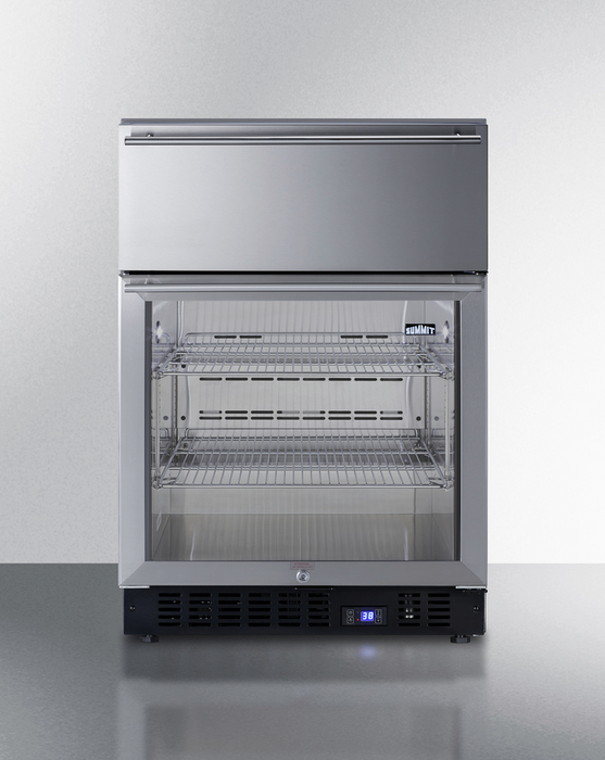 Summit 24" Wide Built-In Commercial Beverage Refrigerator With Top Drawer Refrigerator Accessories Summit Appliance