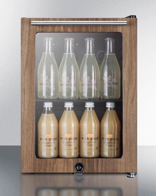 Summit Compact Glass Door Beverage Center With Wood Trim Refrigerator Accessories Summit Appliance