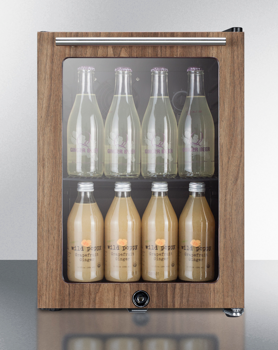 Summit Compact Glass Door Beverage Center With Wood Trim Refrigerator Accessories Summit Appliance