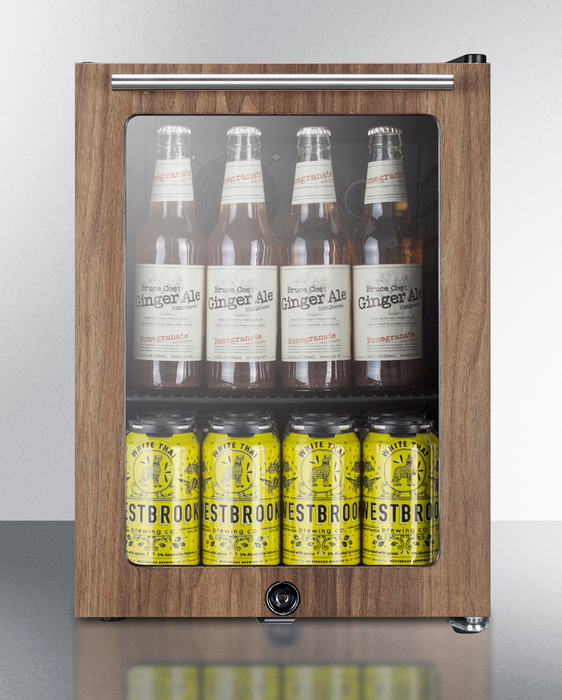 Summit Compact Glass Door Beverage Center With Wood Trim Refrigerator Accessories Summit Appliance