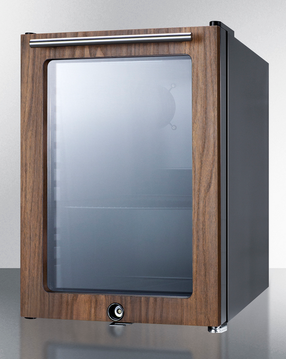 Summit Compact Glass Door Beverage Center With Wood Trim Refrigerator Accessories Summit Appliance