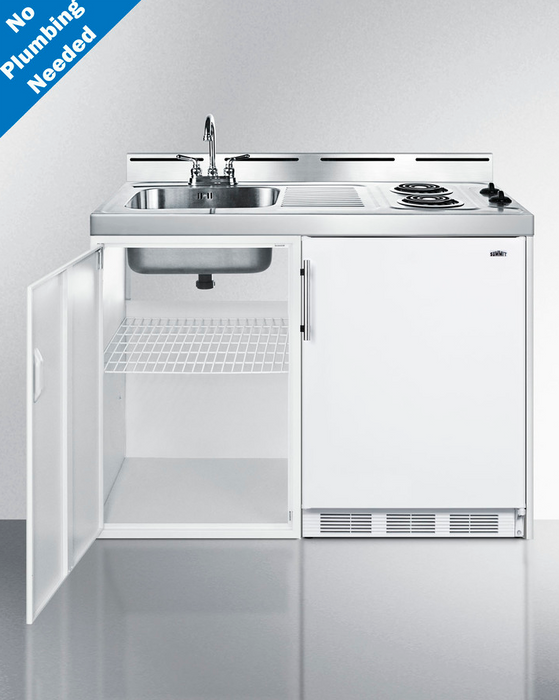 Summit 48" Wide All-In-One Kitchenette, No Plumbing Needed Refrigerator Accessories Summit Appliance