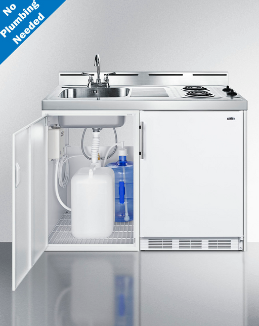 Summit 48" Wide All-In-One Kitchenette, No Plumbing Needed Refrigerator Accessories Summit Appliance