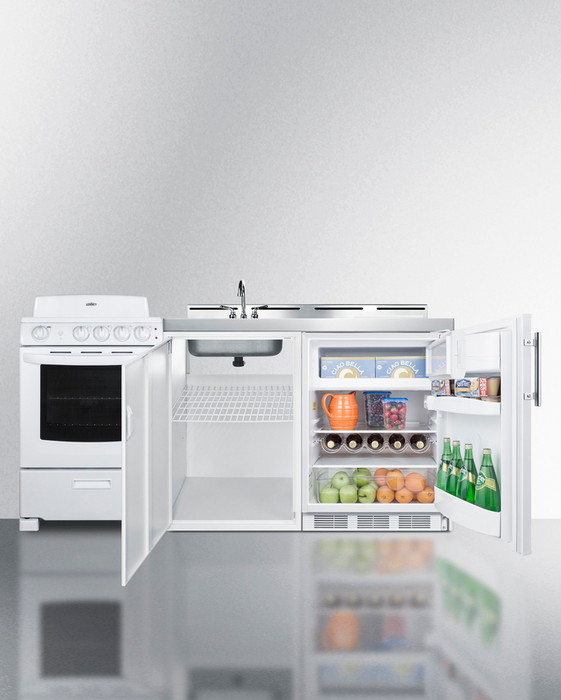 Summit 72" Wide All-in-One Kitchenette with Electric Coil Range Refrigerator Accessories Summit Appliance