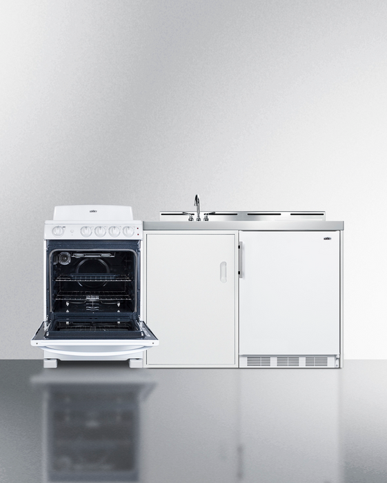 Summit 72" Wide All-in-One Kitchenette with Electric Coil Range Refrigerator Accessories Summit Appliance