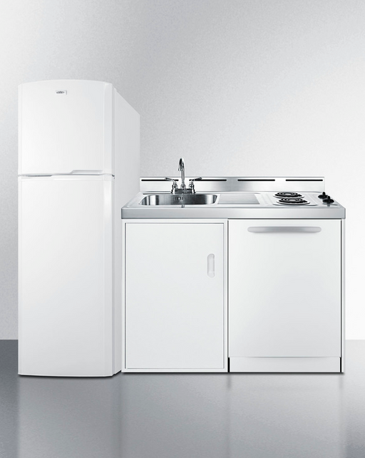 Summit 71" Wide All-In-One Kitchenette with Dishwasher Refrigerator Accessories Summit Appliance