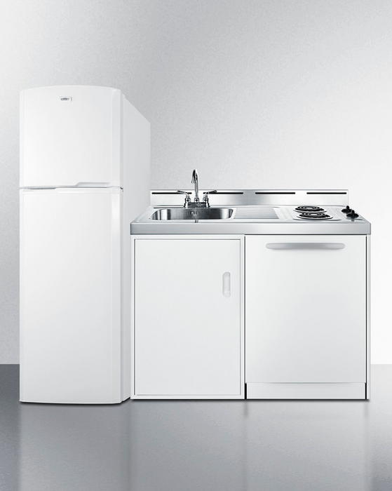 Summit 71" Wide All-In-One Kitchenette with Dishwasher Refrigerator Accessories Summit Appliance