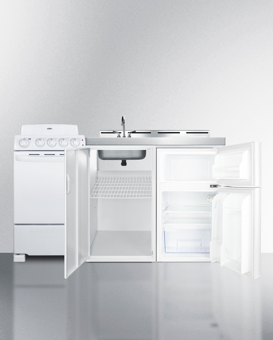 Summit 60" Wide All-in-One Kitchenette with Electric Coil Range Refrigerator Accessories Summit Appliance