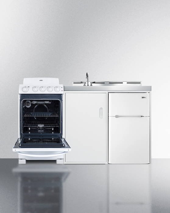 Summit 60" Wide All-in-One Kitchenette with Electric Coil Range Refrigerator Accessories Summit Appliance
