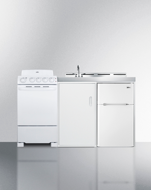 Summit 60" Wide All-in-One Kitchenette with Electric Coil Range Refrigerator Accessories Summit Appliance