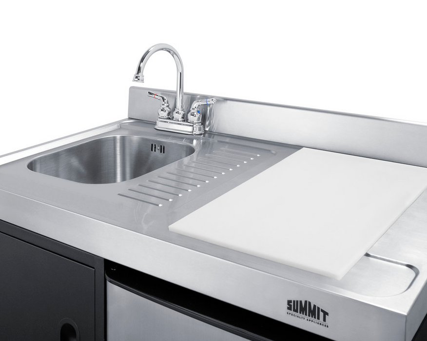 Summit 63" Wide All-in-One Kitchenette with Gas Range Refrigerator Accessories Summit Appliance
