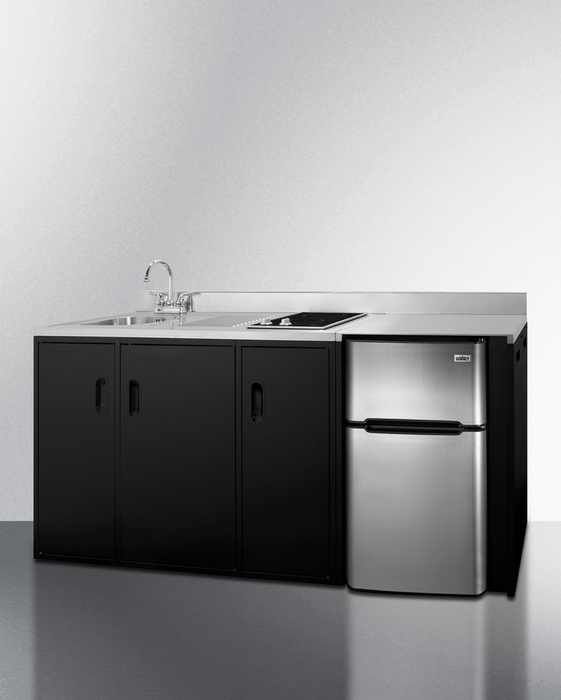 Summit 72" Wide All-In-One Kitchenette, ADA Counter Height Refrigerator Accessories Summit Appliance