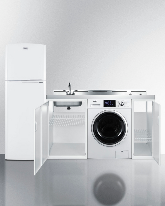 Summit 83" Wide All-In-One Kitchenette with Washer/Dryer Combo Refrigerator Accessories Summit Appliance
