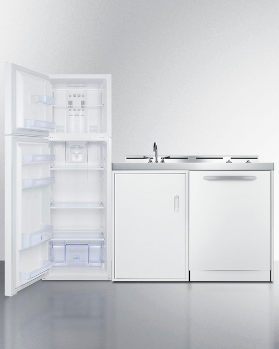 Summit 71" Wide All-In-One Kitchenette with Dishwasher Refrigerator Accessories Summit Appliance