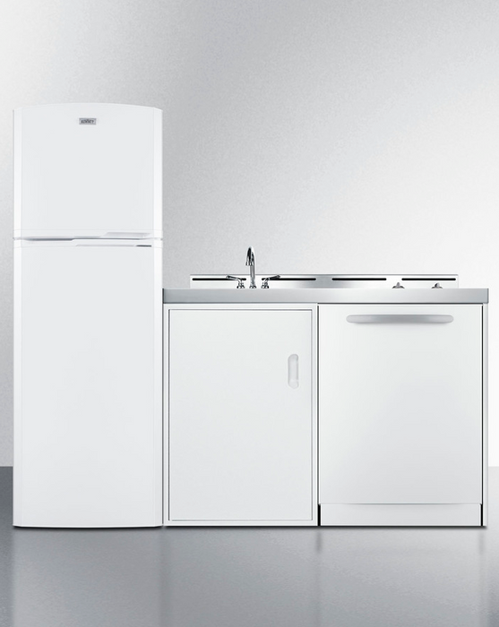 Summit 71" Wide All-In-One Kitchenette with Dishwasher Refrigerator Accessories Summit Appliance