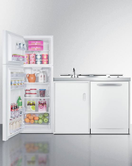 Summit 71" Wide All-In-One Kitchenette with Dishwasher Refrigerator Accessories Summit Appliance