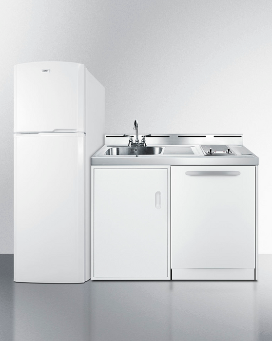 Summit 71" Wide All-In-One Kitchenette with Dishwasher Refrigerator Accessories Summit Appliance