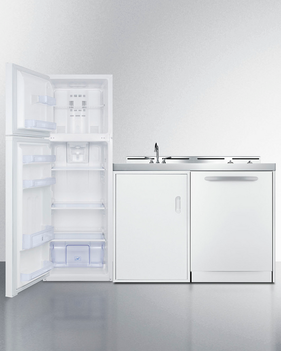 Summit 71" Wide All-In-One Kitchenette with Dishwasher Refrigerator Accessories Summit Appliance