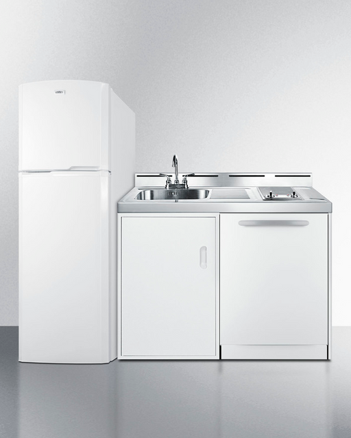 Summit 71" Wide All-In-One Kitchenette with Dishwasher Refrigerator Accessories Summit Appliance
