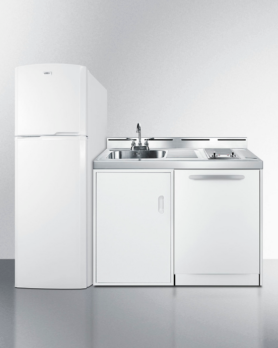 Summit 71" Wide All-In-One Kitchenette with Dishwasher Refrigerator Accessories Summit Appliance