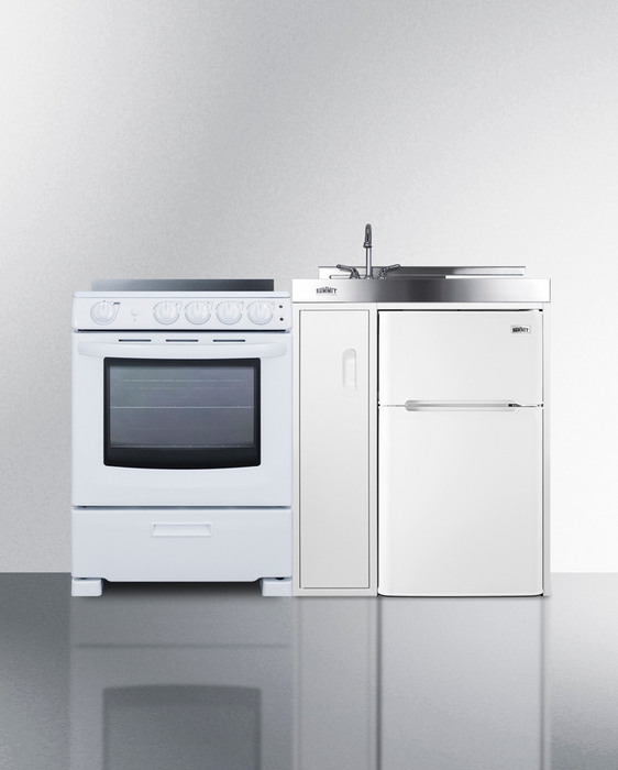 Summit 54" Wide All-in-One Kitchenette with Electric Range Refrigerator Accessories Summit Appliance