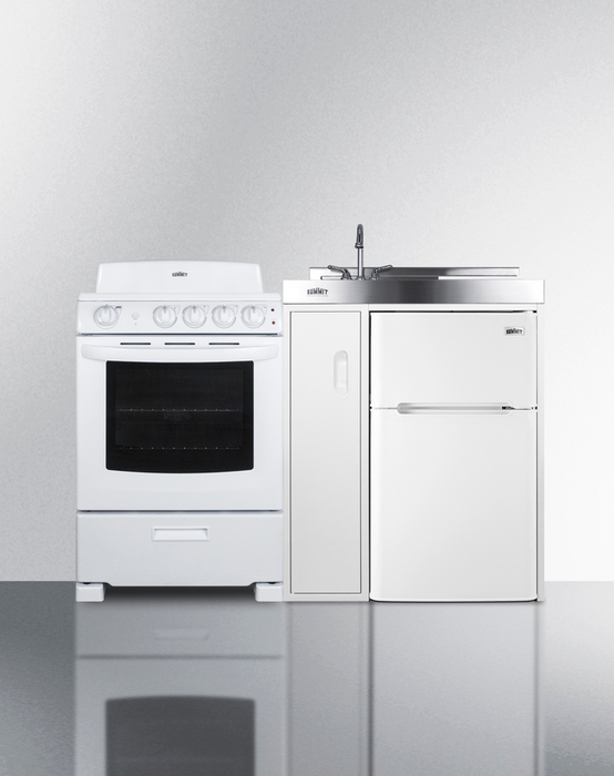 Summit 54" Wide All-in-One Kitchenette with Electric Coil Range Refrigerator Accessories Summit Appliance