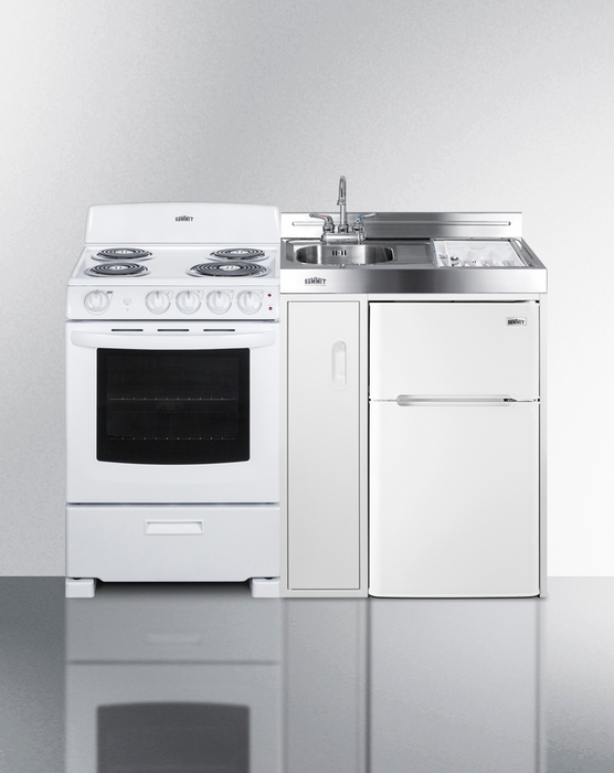 Summit 54" Wide All-in-One Kitchenette with Electric Coil Range Refrigerator Accessories Summit Appliance