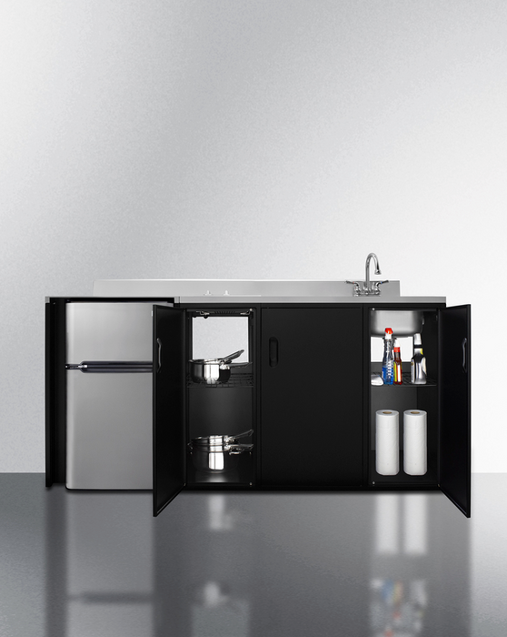 Summit 72" Wide All-In-One Kitchenette, ADA Counter Height Refrigerator Accessories Summit Appliance