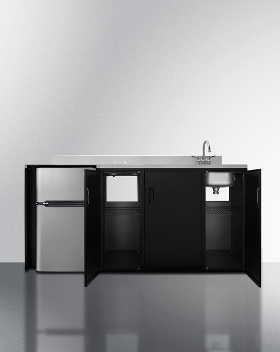 Summit 72" Wide All-In-One Kitchenette, ADA Counter Height Refrigerator Accessories Summit Appliance