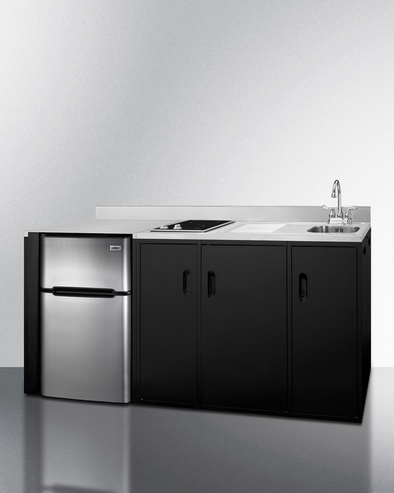 Summit 72" Wide All-In-One Kitchenette, ADA Counter Height Refrigerator Accessories Summit Appliance