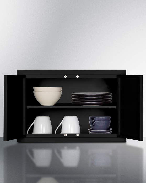 Summit Black 18" Wide Wall Cabinet Refrigerator Accessories Summit Appliance