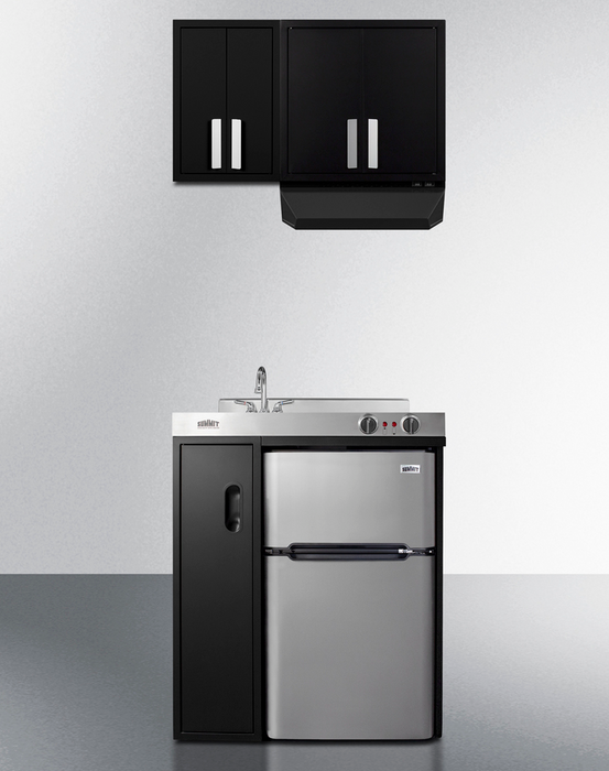 Summit Black 12" Wide Wall Cabinet Refrigerator Accessories Summit Appliance