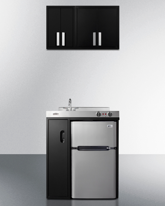 Summit Black 12" Wide Wall Cabinet Refrigerator Accessories Summit Appliance