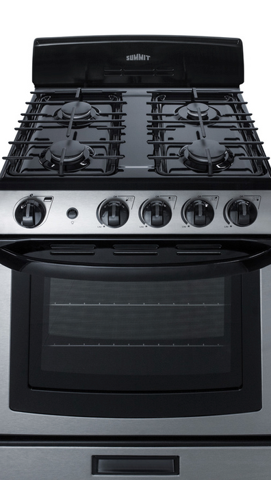 Summit 24" Wide Gas Range & Convertible Hood Refrigerator Accessories Summit Appliance