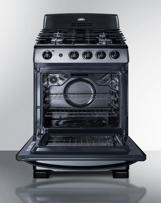 Summit 24" Wide Gas Range & Convertible Hood Refrigerator Accessories Summit Appliance