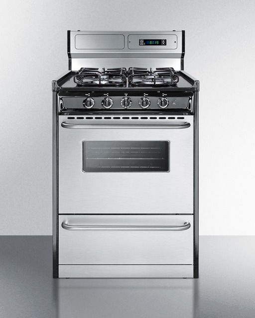 Summit 24" Wide Gas Range, Sealed Burners Refrigerator Accessories Summit Appliance
