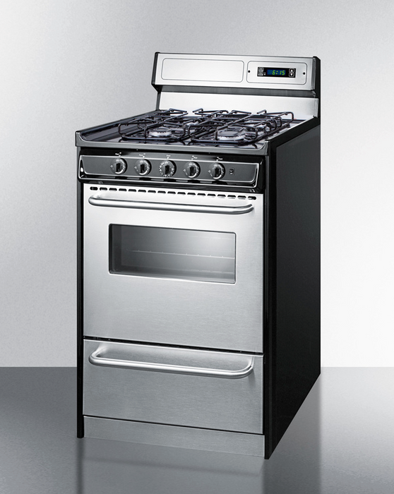 Summit 20" Wide Gas Range, Sealed Burners Refrigerator Accessories Summit Appliance