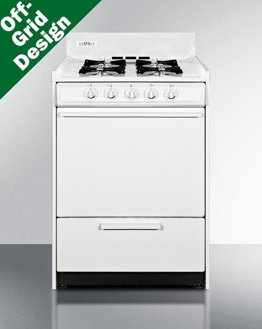 Summit 24" Wide Propane Gas Range, Battery Start Refrigerator Accessories Summit Appliance