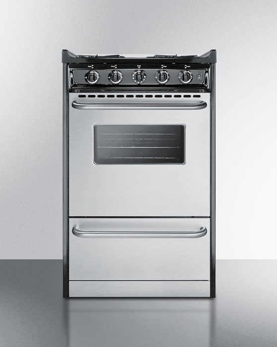 Summit 20" Wide Gas Range, Open Burners Refrigerator Accessories Summit Appliance