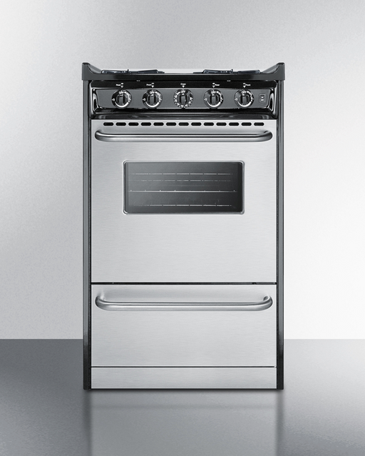 Summit 20" Wide Gas Range, Open Burners Refrigerator Accessories Summit Appliance