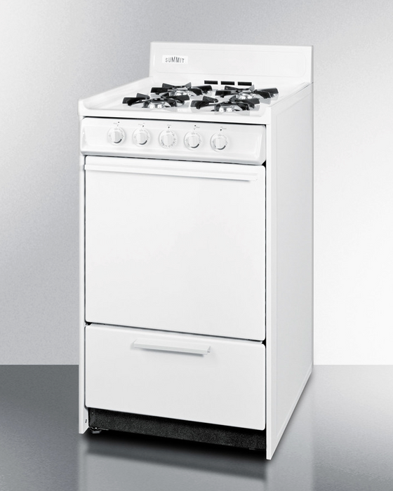 Summit 20" Wide Propane Gas Range, Battery Start Refrigerator Accessories Summit Appliance