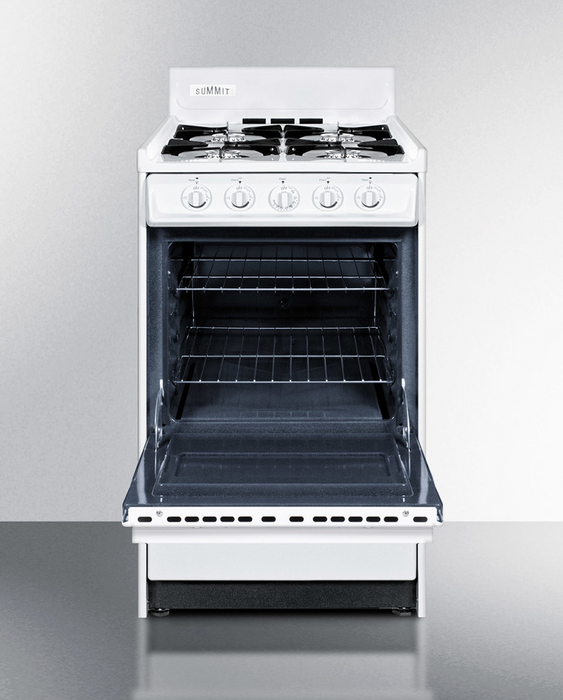 Summit 20" Wide Propane Gas Range, Battery Start Refrigerator Accessories Summit Appliance