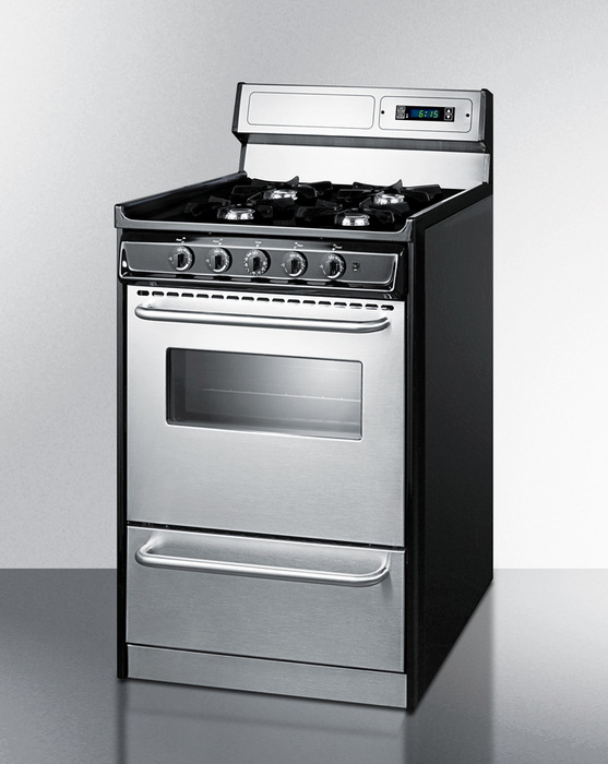 Summit 20" Wide Gas Range, Open Burners Refrigerator Accessories Summit Appliance