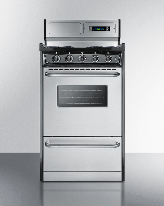 Summit 20" Wide Gas Range, Open Burners Refrigerator Accessories Summit Appliance